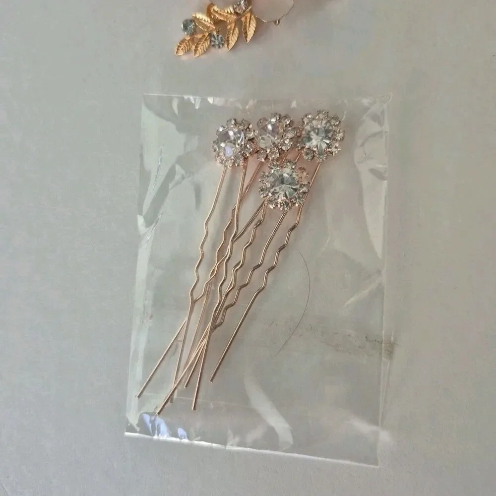10 Piece Wedding Prom Faux Gems Pearls Wedding Hair Combs Barrettes Pins
